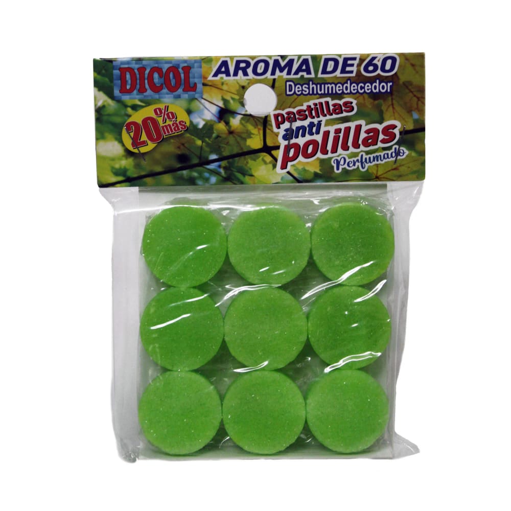 Insecticida DICOL Antipolilla Pastilla Aromatizadora Bolsa 60g