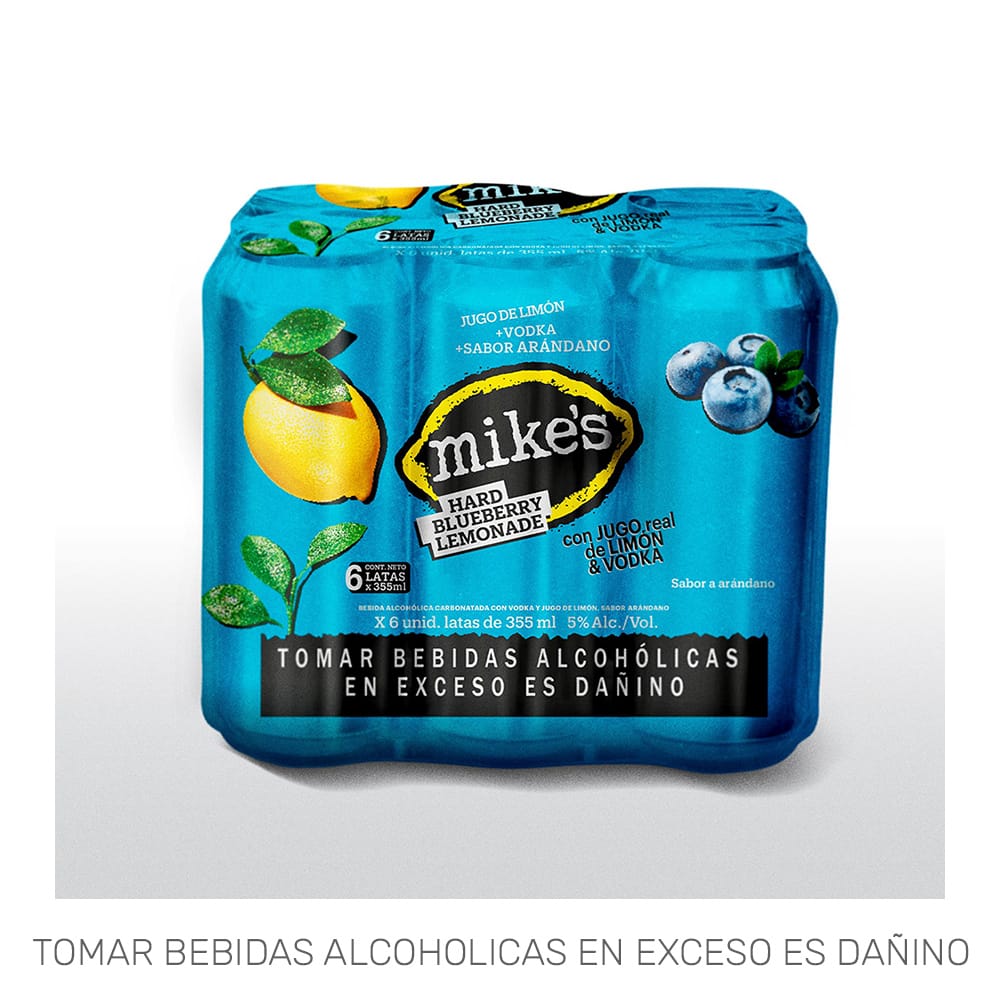 Ready to Drink (RTD) MIKES Hard Blueberry Paquete 6 Lata 355ml