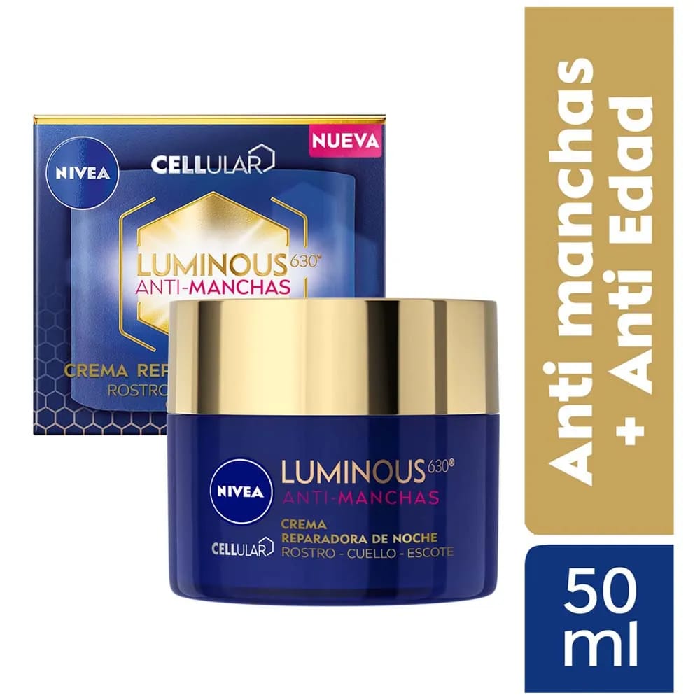 Crema Facial Regeneradora Noche Antimanchas NIVEA Cellular Luminous Pote 50ml