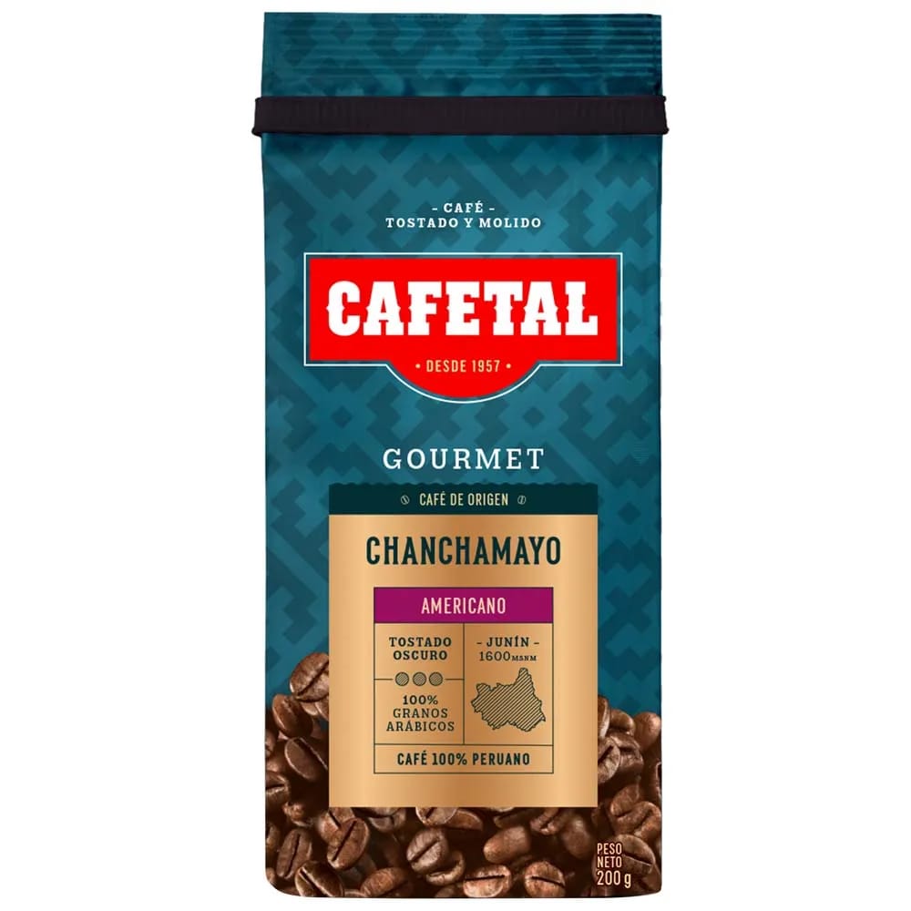 Café Molido CAFETAL Gourmet Americano Chanchamayo Bolsa 200g