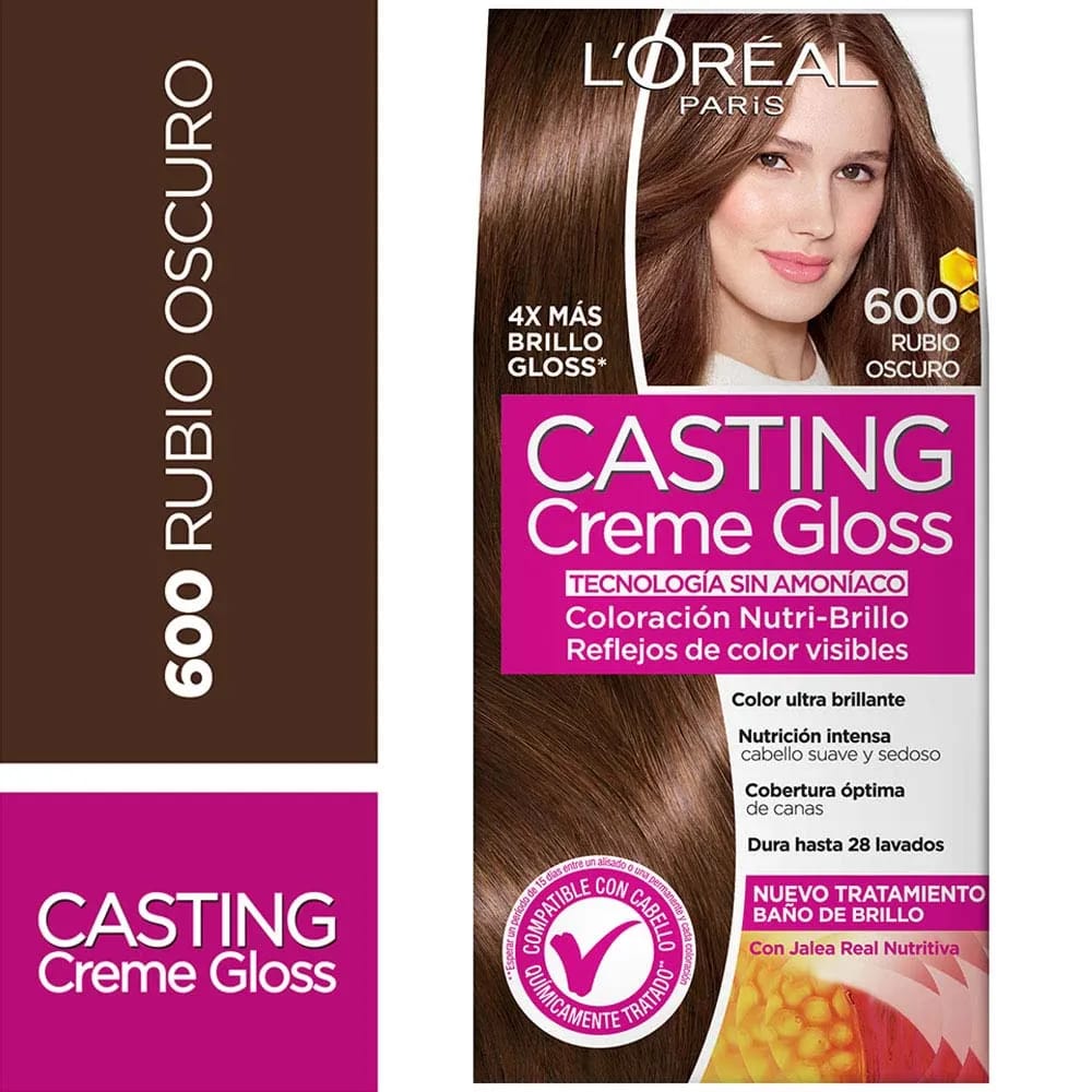 Tinte para Cabello CASTING Creme Gloss 600 Rubio Oscuro Caja 1un