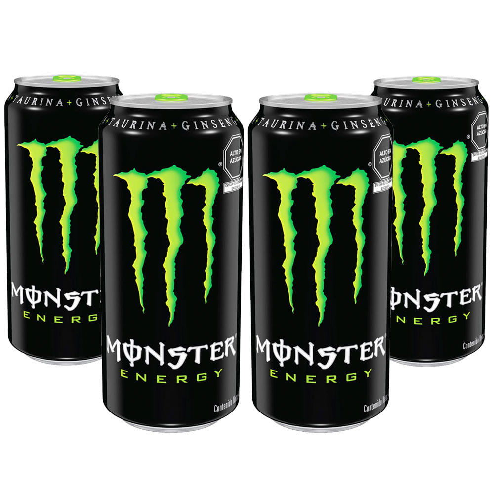 Pack Bebida Energizante MONSTER Energy Lata 473ml Paquete 4un