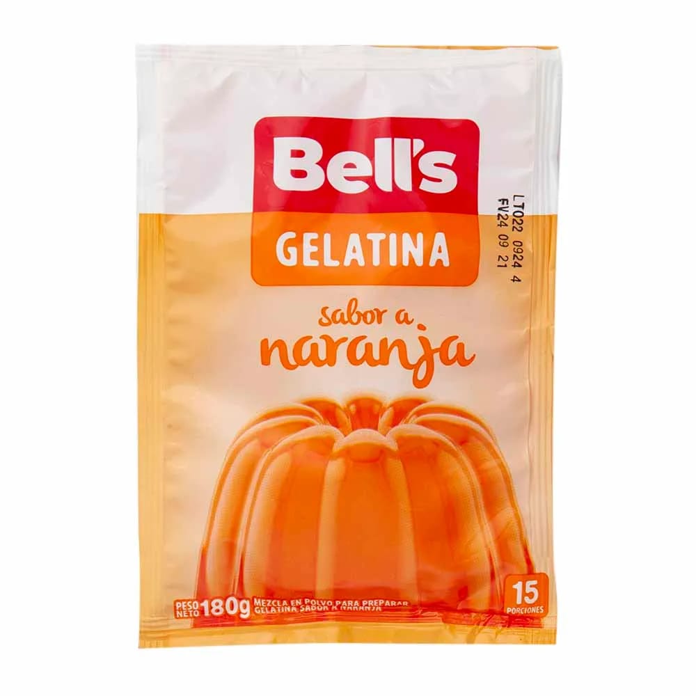 Gelatina BELL'S Sabor a Naranja Bolsa 180g