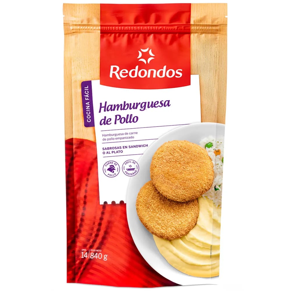 Hamburguesa de pollo REDONDOS Bolsa 14un