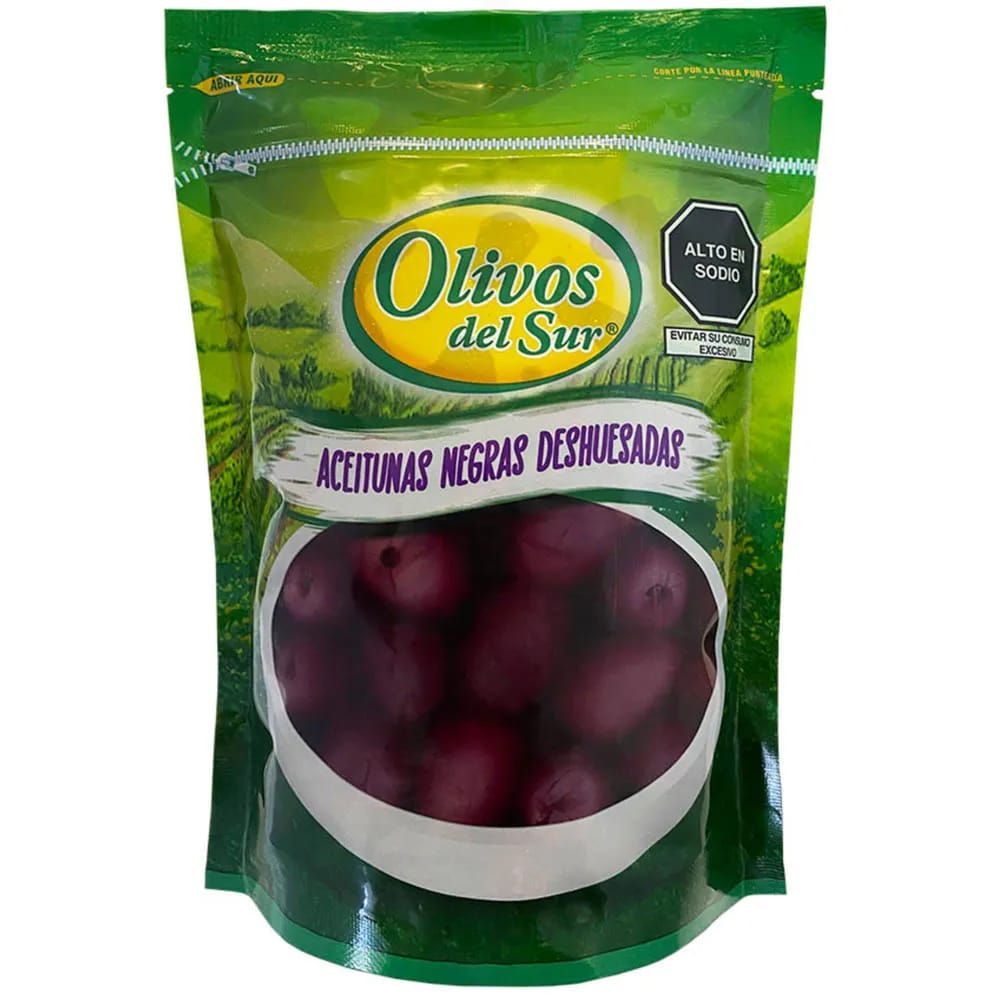 Aceitunas en Conserva OLIVOS DEL SUR De botija deshuesada Doypack 500g