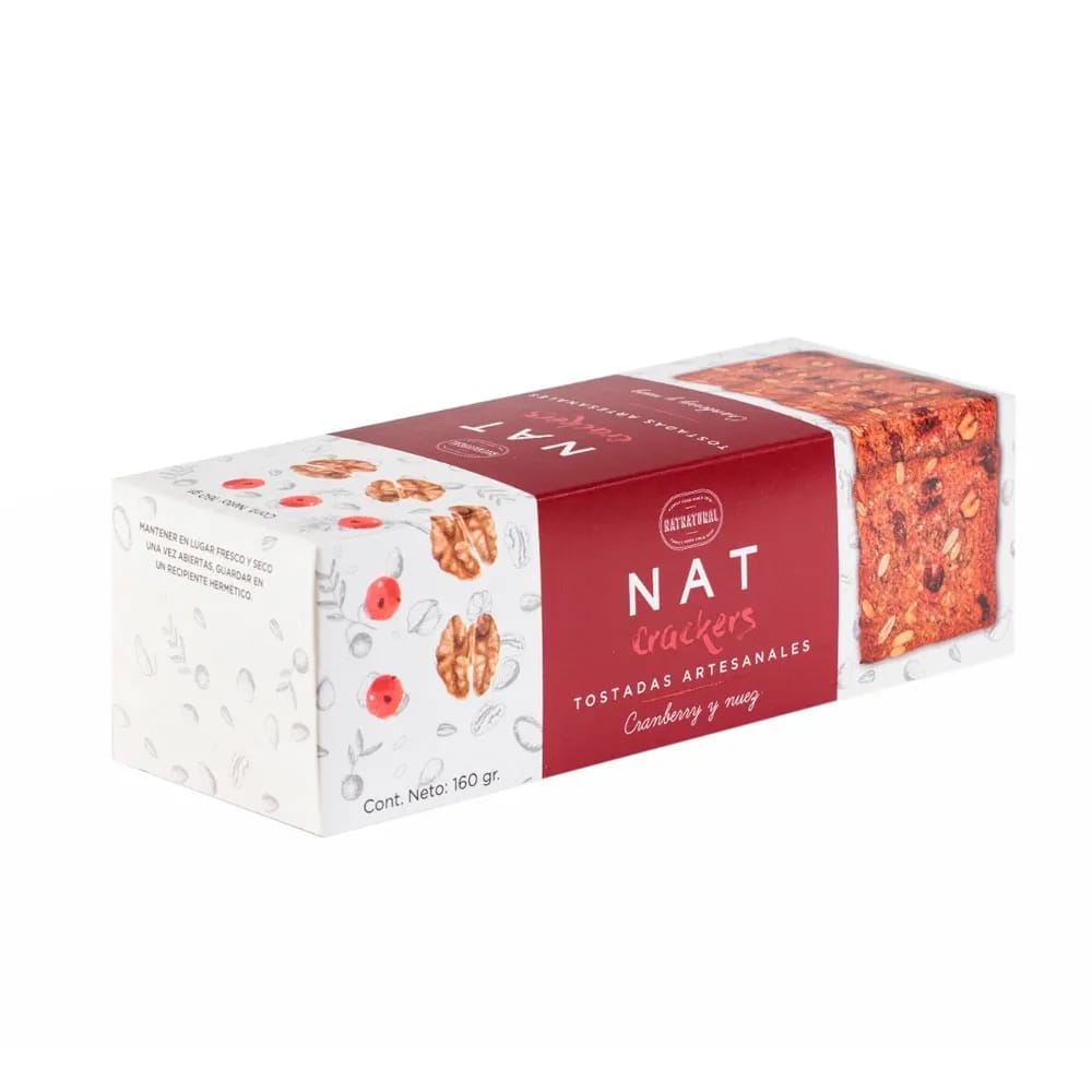 Tostadas NATCRACKERS Cranberry y Nuez Caja 160g