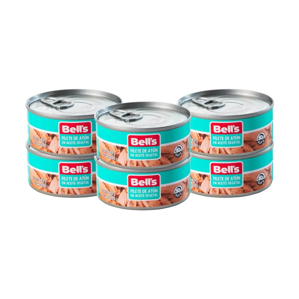 Pack Filete de Atún en Aceite BELL'S Lata 140g Paquete 6un