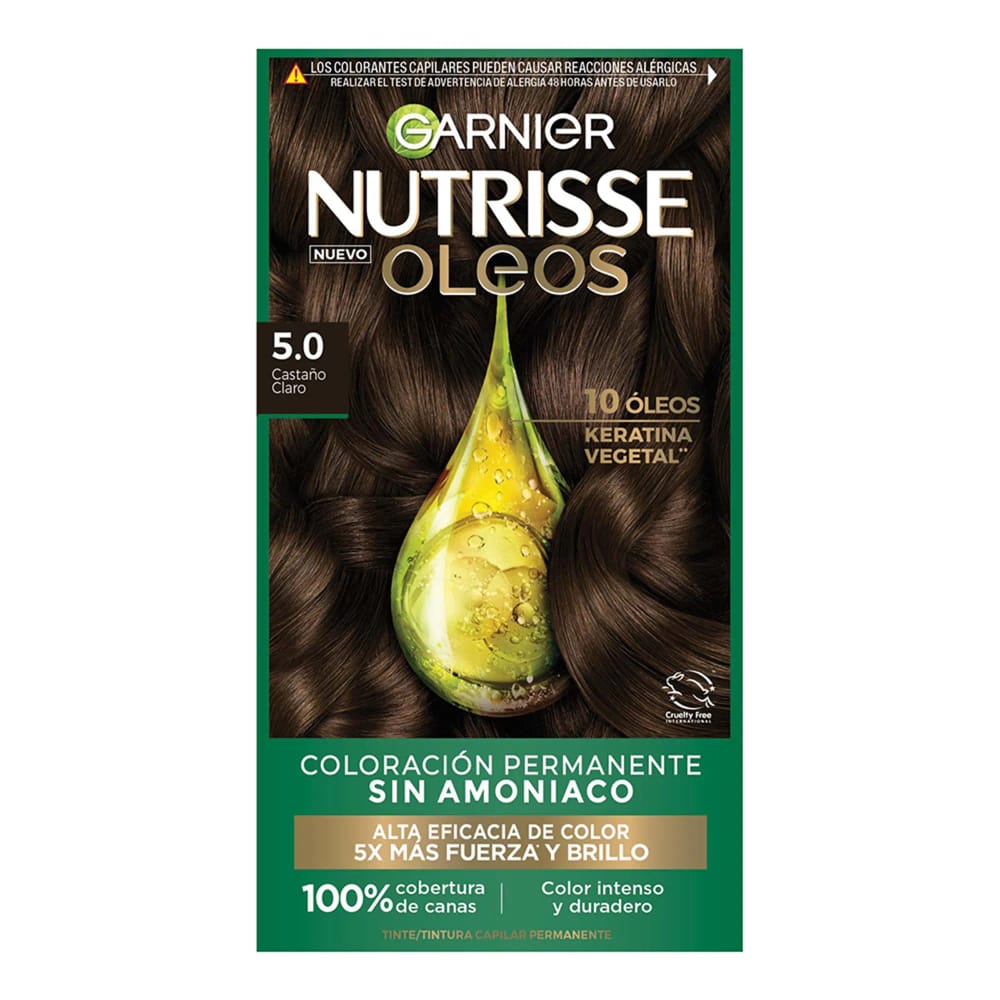 Tinte Capilar Garnier NUTRISSE Oleos 5.0 Castaño Claro Caja 1un