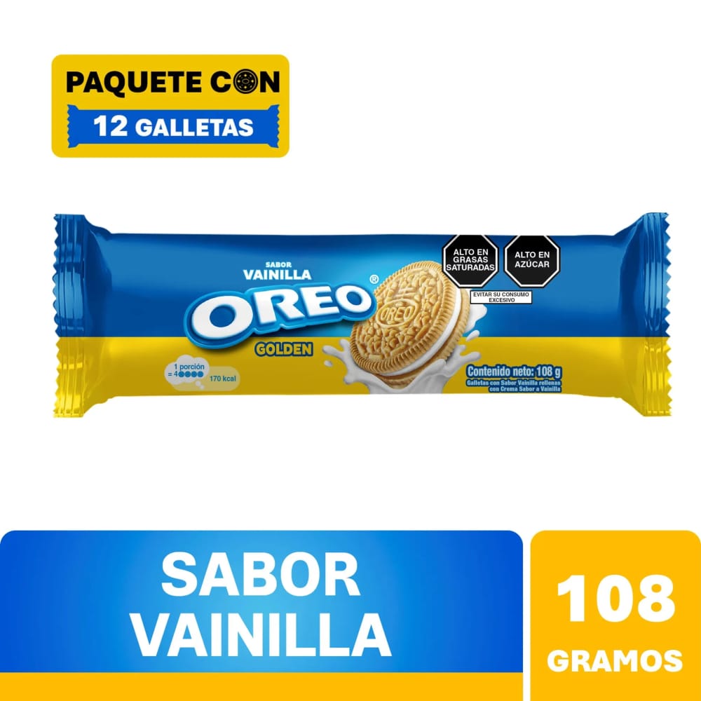 Galleta OREO Golden Vainilla Paquete 108g