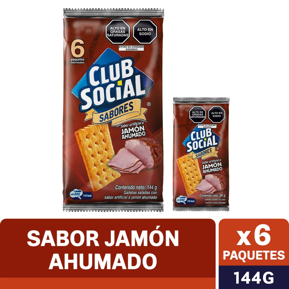 Galletas NABISCO Club Social Jamón Ahumado Bolsa 144g