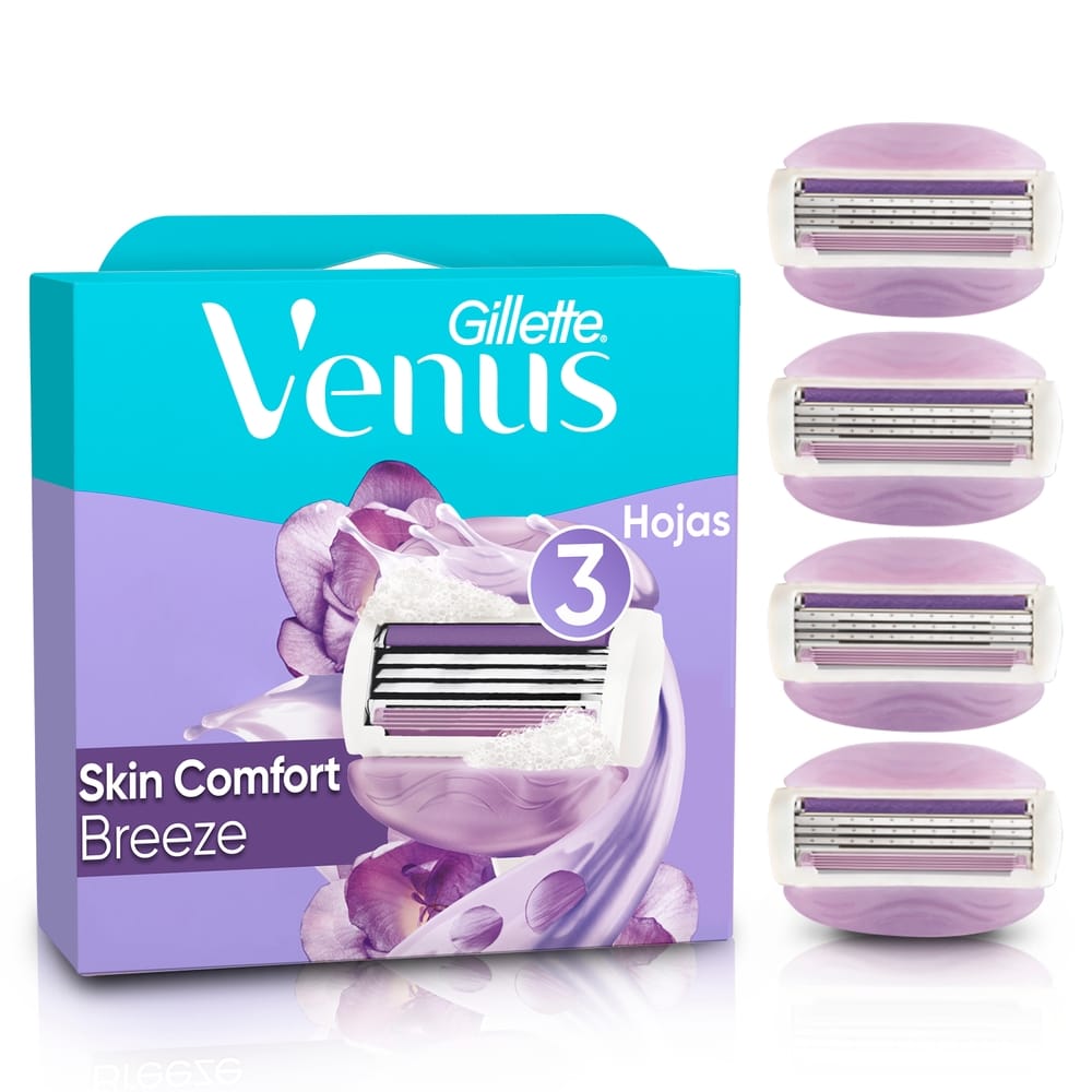 Repuestos para Máquina de Afeitar VENUS Breeze 3 Hojas Paquete 4un