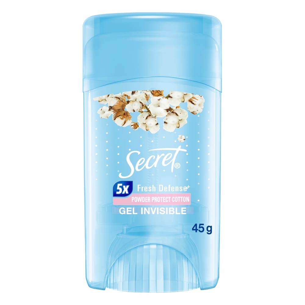 Antitranspirante para Mujer en Gel SECRET Invisible Powder Protect Cotton Frasco 45g