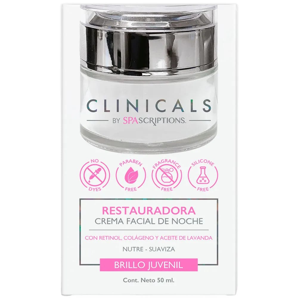 Crema Facial Restauradora de Noche CLINICALS Pote 50ml