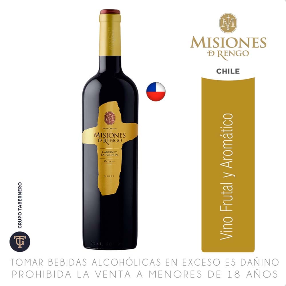Vino MISIONES DE RENGO Reserva Cabernet Sauvignon Botella 750ml