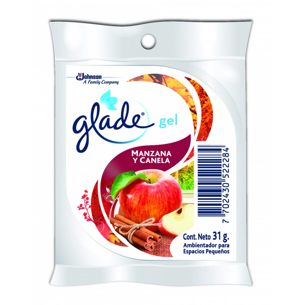 Ambientador en gel GLADE Manzana y canela Empaque 31Gr