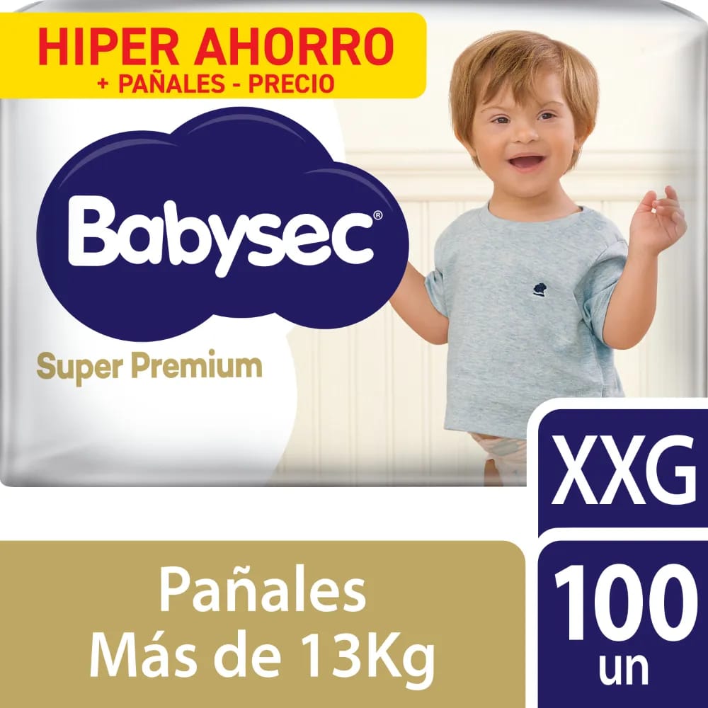 Pañales para Bebé BABYSEC Super Premium XXG Paquete 100un