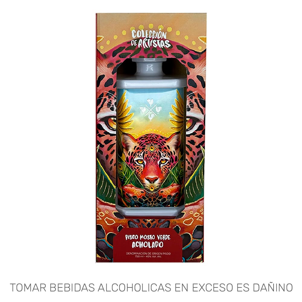 Pisco Mosto Verde Acholado CUATRO GALLOS Colección de Artistas Botella 750ml