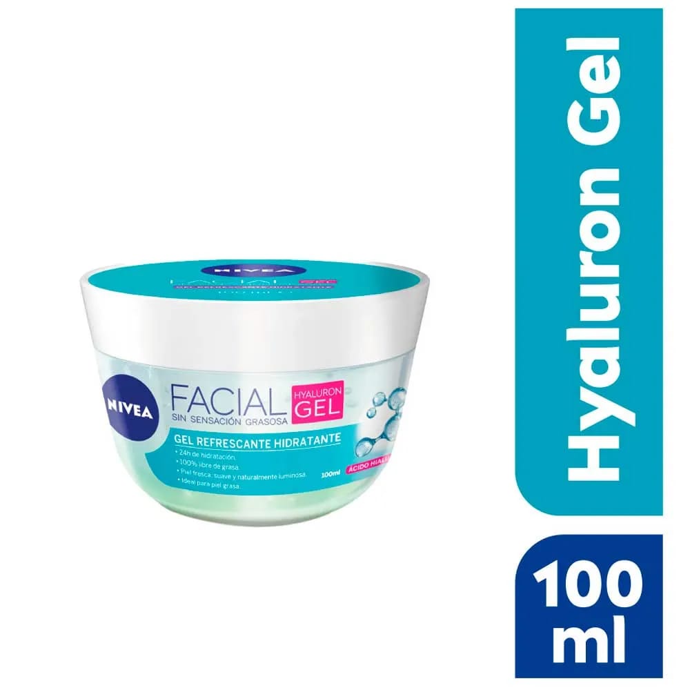 Facial Hyaluron Gel NIVEA con Ácido Hialurónico Frasco 100ml