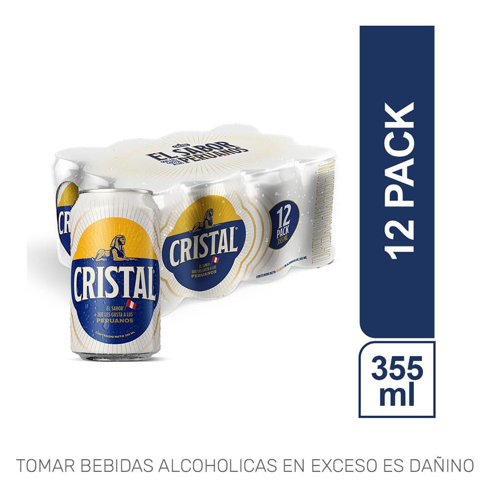 Cerveza CRISTAL 12 Pack Lata 355ml