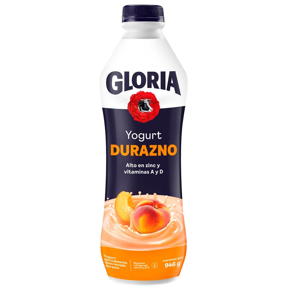 Yogurt Bebible GLORIA Sabor a Durazno Botella 946g