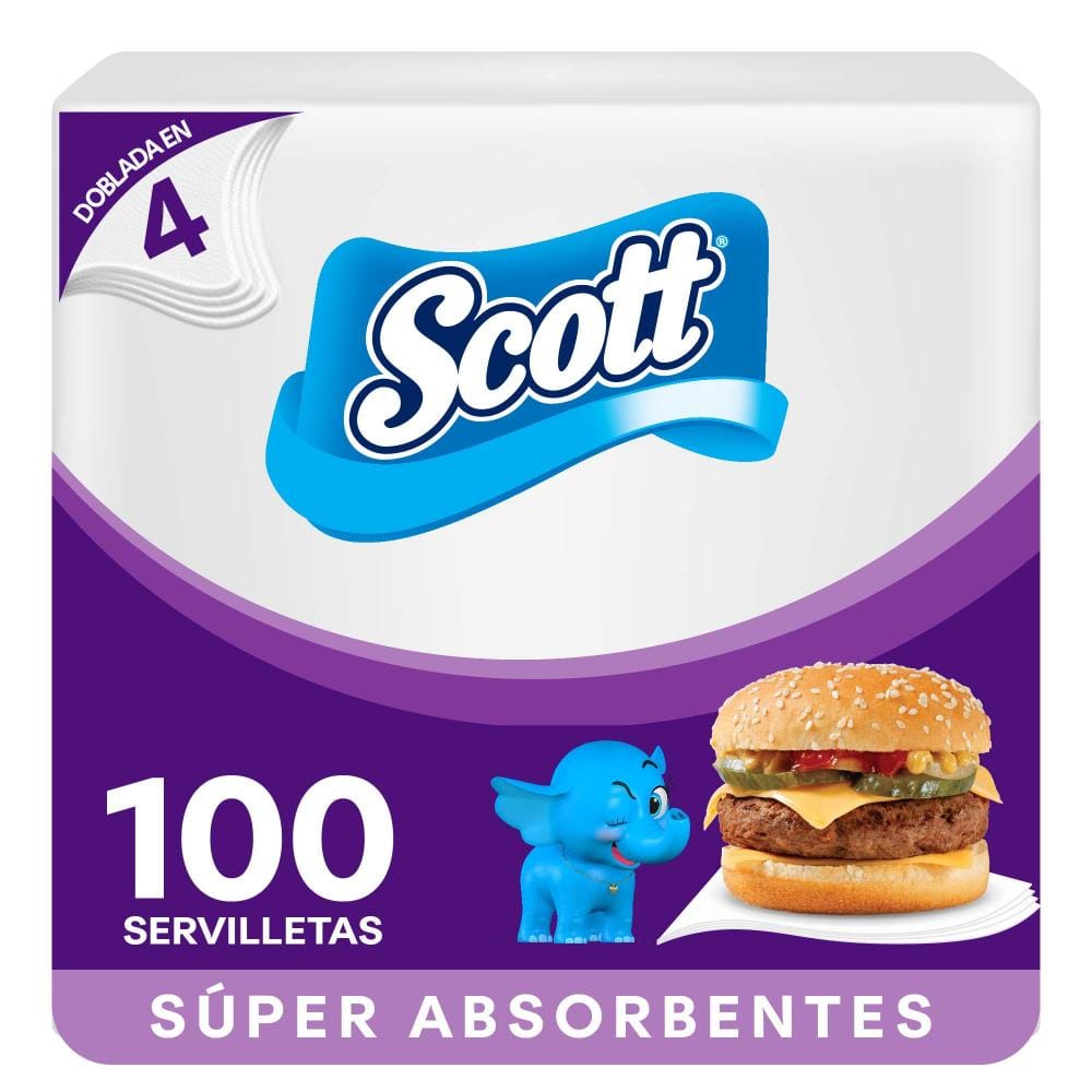 Servilletas de Papel SCOTT Super Absorbentes Paquete 100un