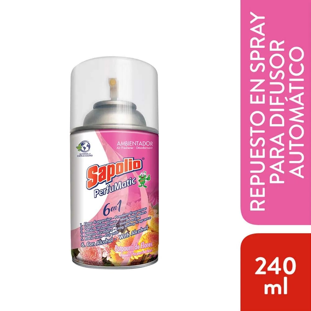Repuesto en Spray para Difusor Automatico SAPOLIO Perfumatic 240ml