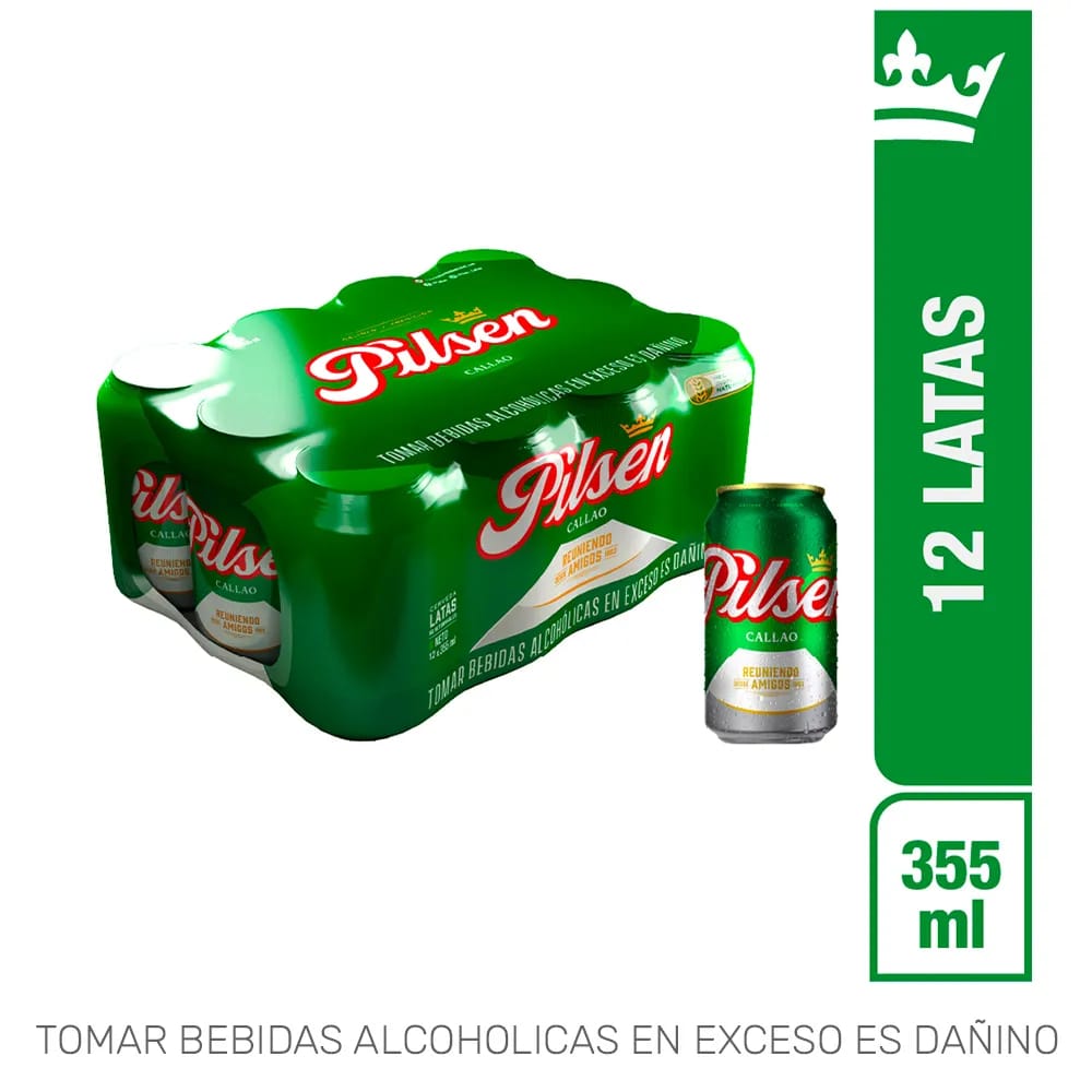 Cerveza PILSEN Lata 355ml Pack 12un