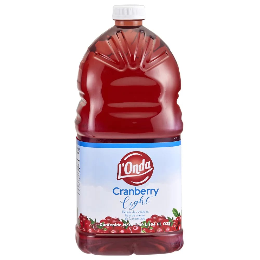 Jugo de Fruta L'ONDA Cranberry con Splenda Botella 1.89L