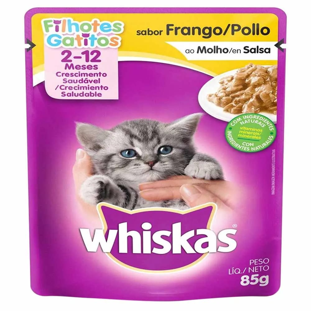 Alimento Húmedo para Gato WHISKAS Gatito Sabor Pollo Pouch 85g