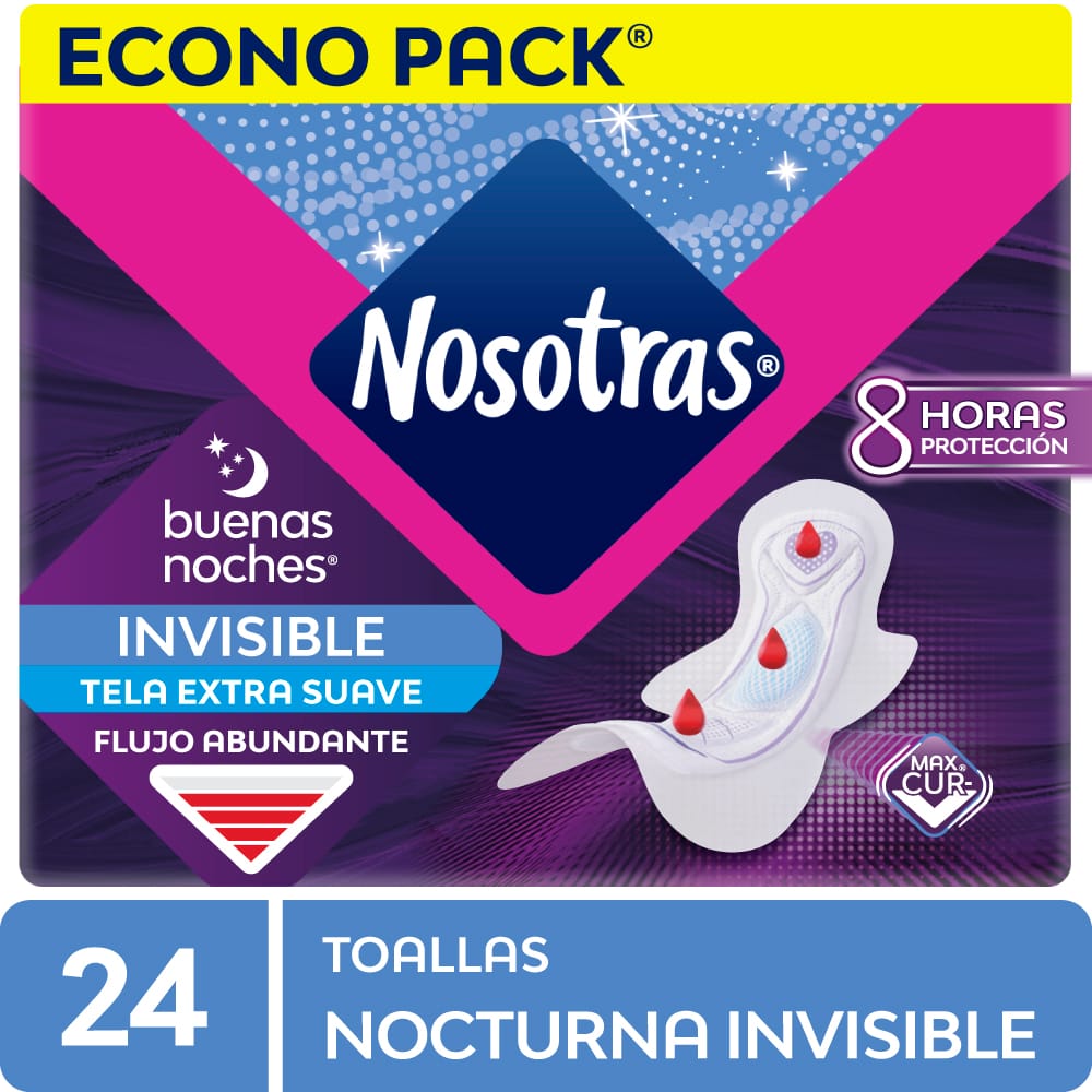 Toallas Higiénicas NOSOTRAS Buenas Noches Invisible Paquete 24un