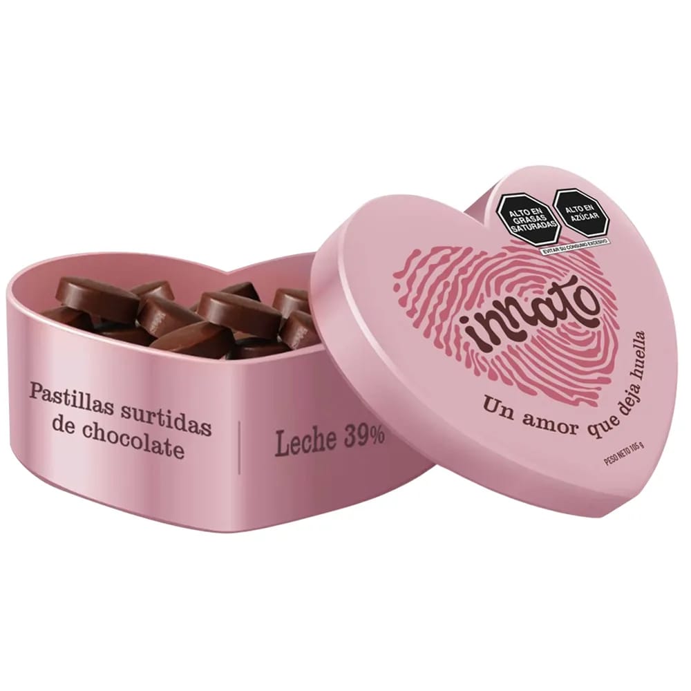 Pastillas Surtidas de Chocolate INNATO Corazón Caja 84g
