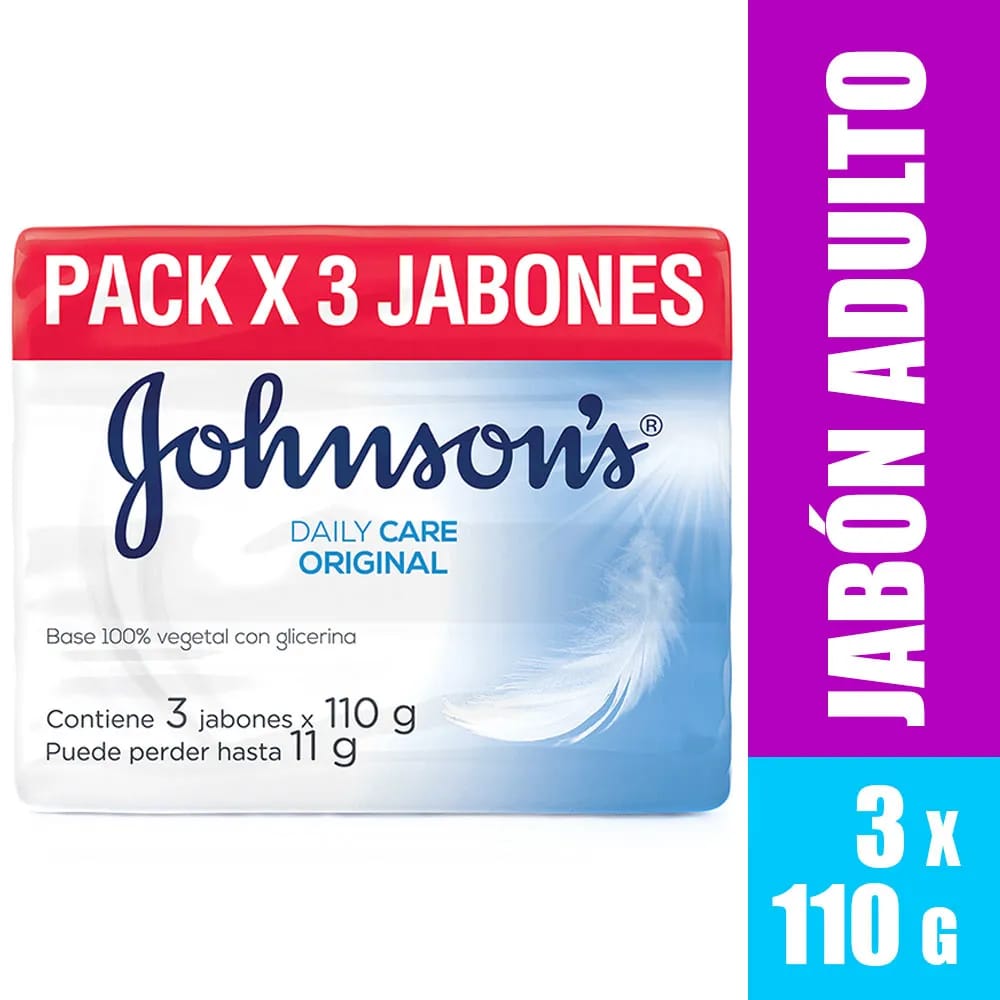 Jabón de Tocador JOHNSON'S Original Barra 110g Paquete 3un