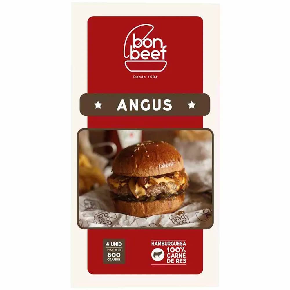 Hamburguesa Angus BON BEEF Caja 4un