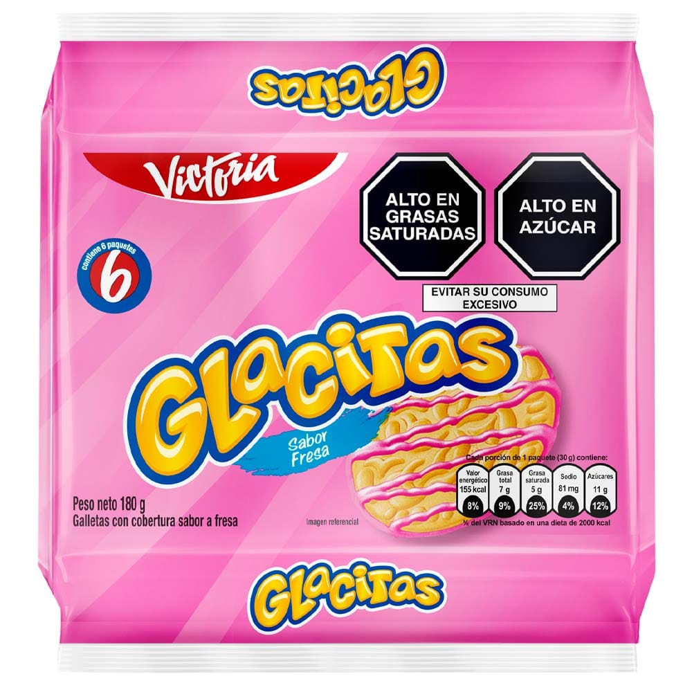 Galletas VICTORIA Glacitas fresa Paquete 6un