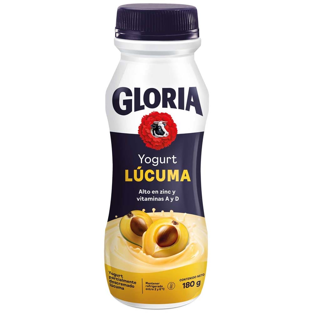 Yogurt Bebible GLORIA Sabor a Lúcuma Botella 180g