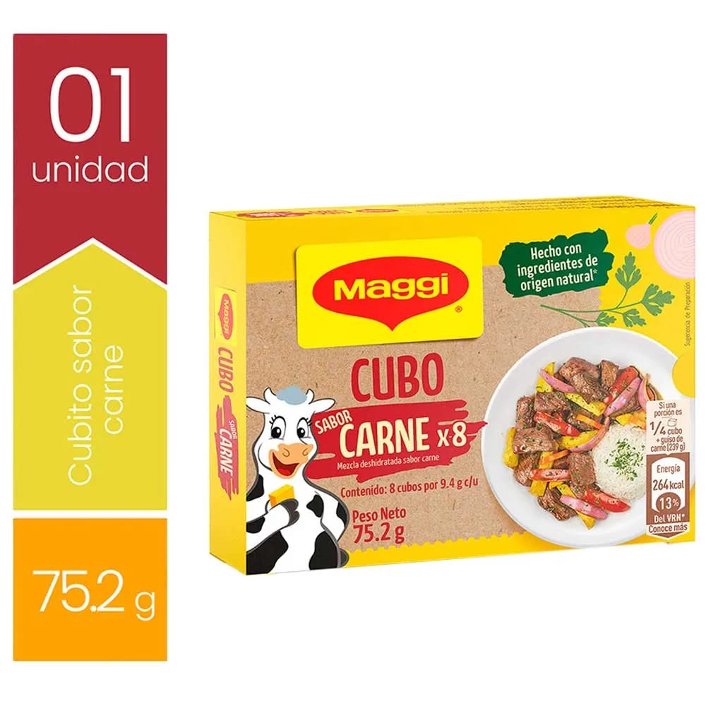 Caldo en cubitos MAGGI Sabor carne Caja 75.2Gr Caldo en Cubitos MAGGI sabor Carne Caja 75.2g