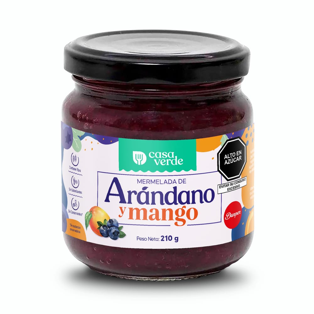 Mermelada CASA VERDE Arándano y Mango Frasco 210g