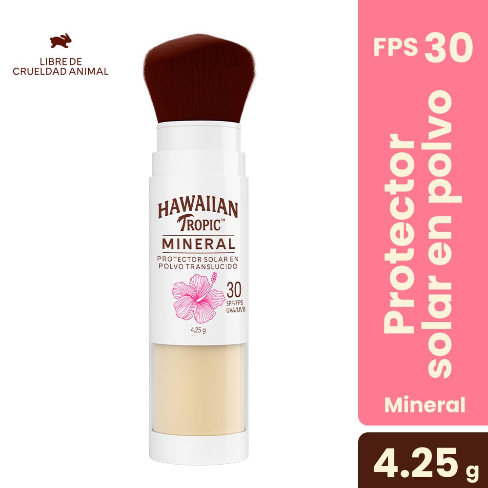 Protector Solar HAWAIIAN TROPIC Mineral Polvo Traslúcido FPS30 Frasco 4.25g