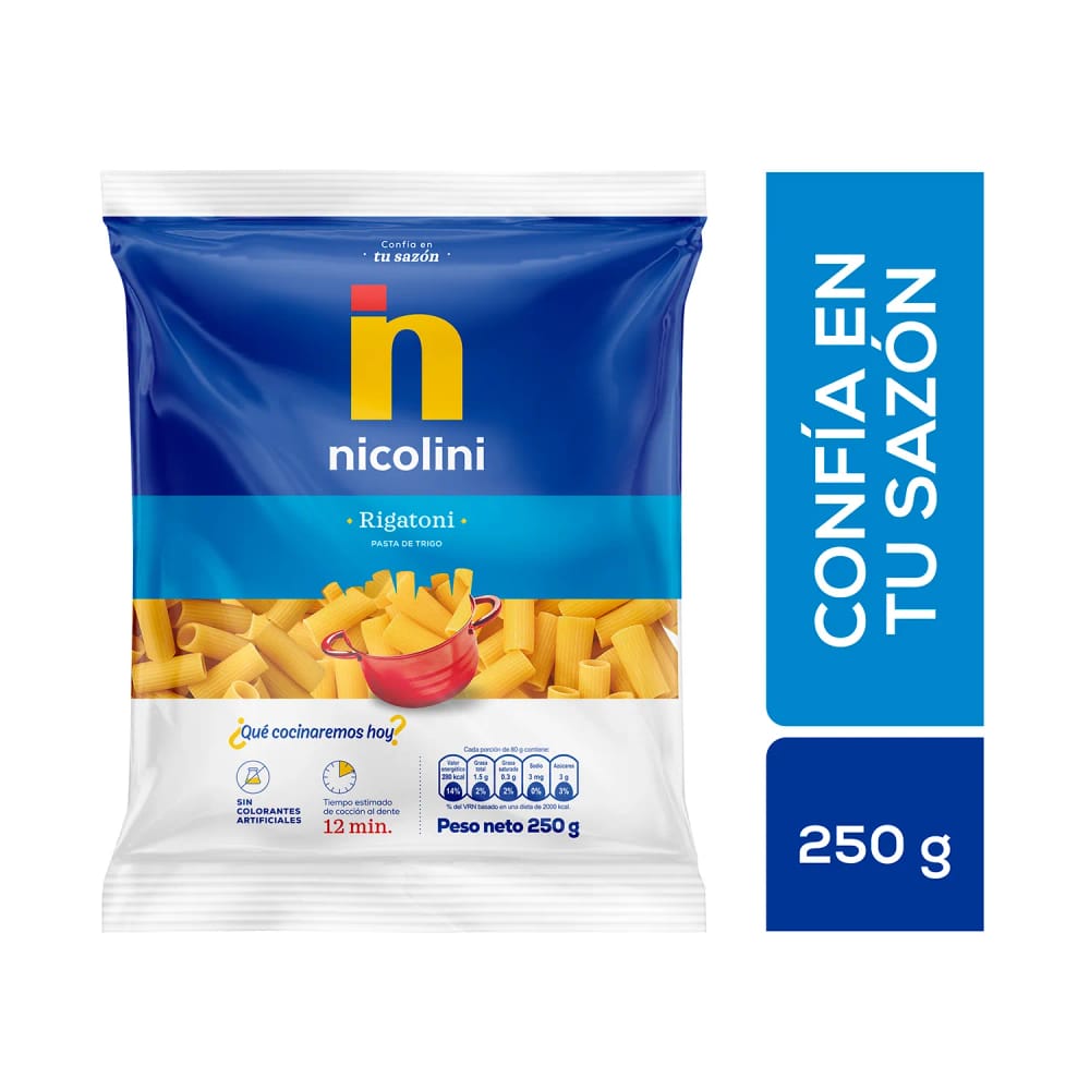 Fideos NICOLINI Rigatoni Bolsa 250g