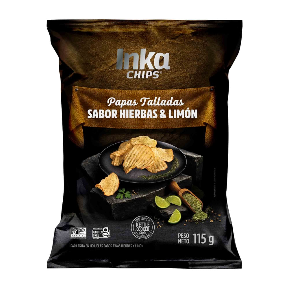 Papas INKA CHIPS Finas Hierbas y Limón Bolsa 115g