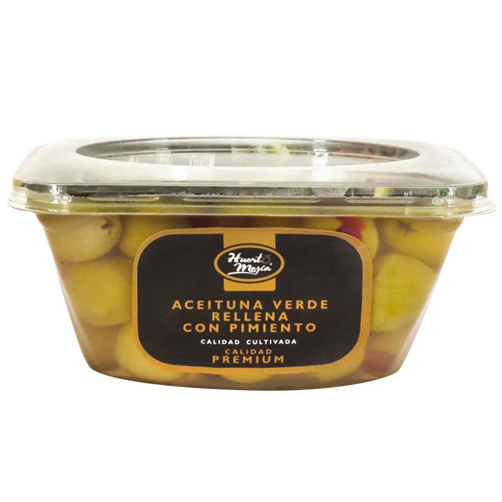 Aceituna Verde con Pimiento HUERTO MEJÍA Paquete 230g