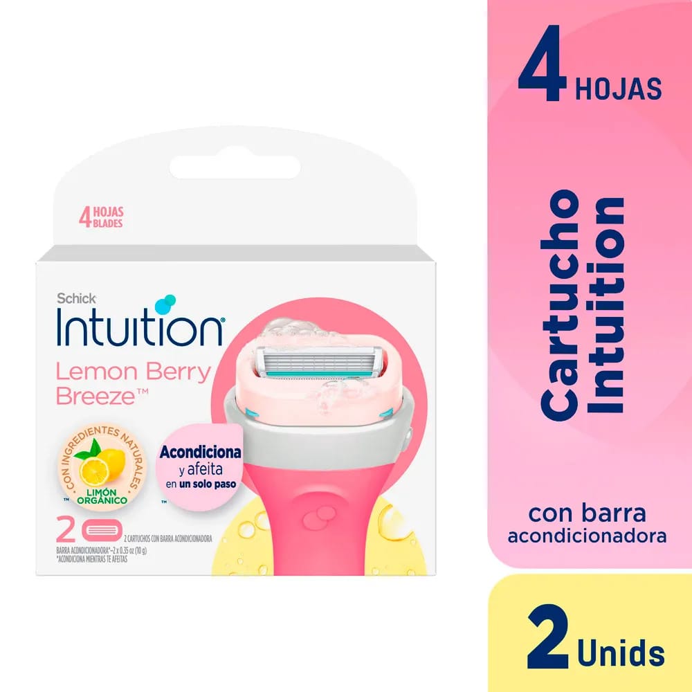 Repuestos para Máquina de Afeitar SCHICK Sensitive 4 Hojas Paquete 2un
