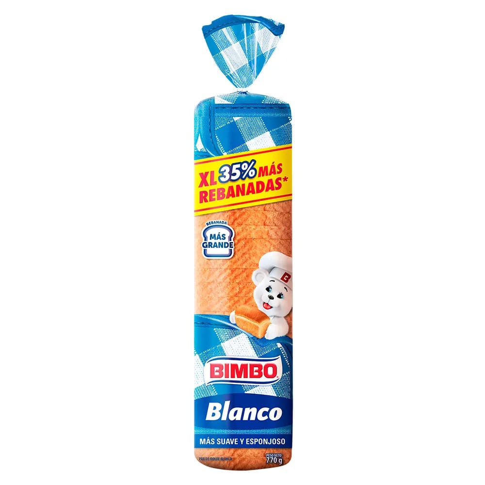 Pan de Molde Blanco XL BIMBO Extra Grande Bolsa 770g