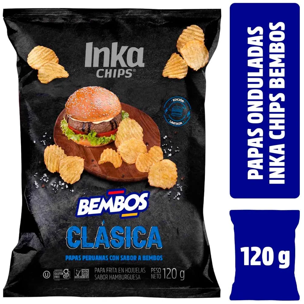 Papas Peruanas INKA CHIPS Bembos Hamburguesa Bolsa 120g