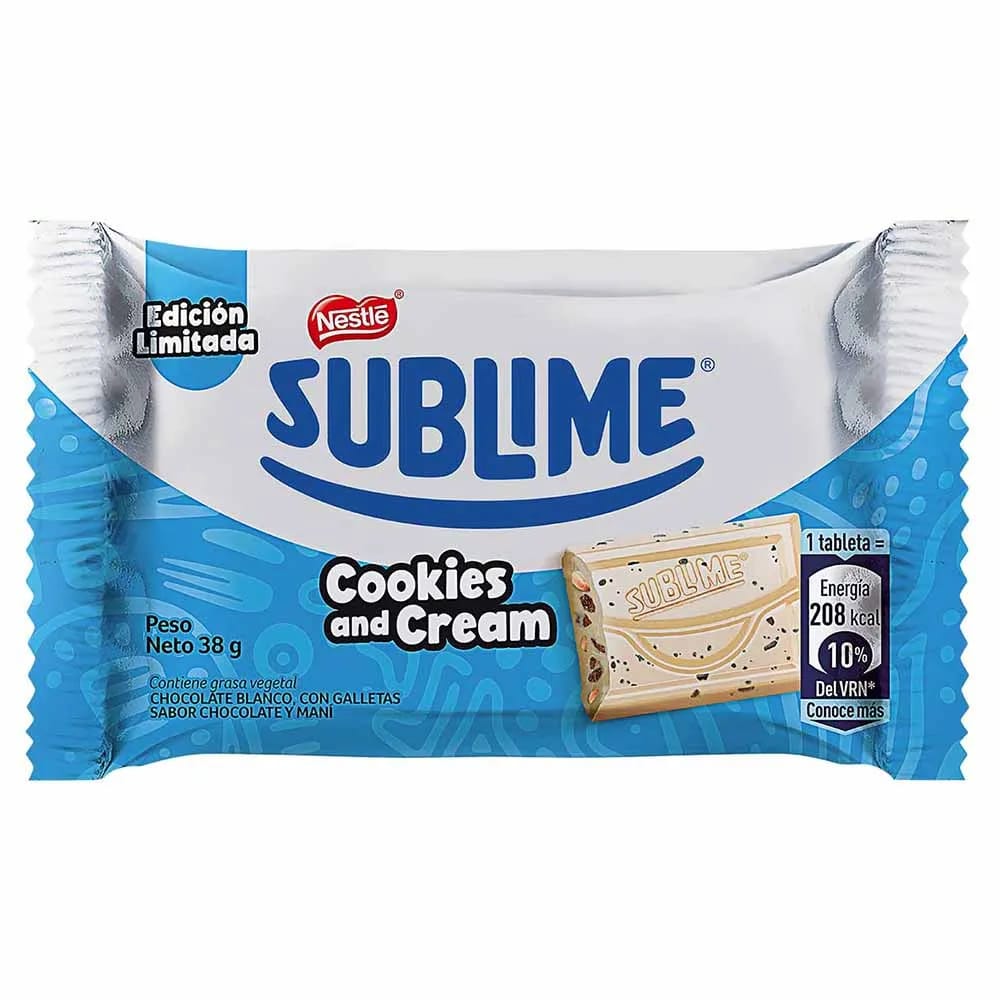 Chocolate NESTLÉ Sublime Cookies and Cream Bolsa 12un