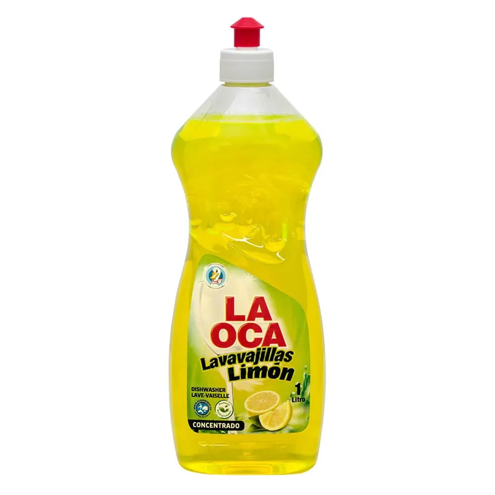 Lavavajilla Líquido Desengrasante LA OCA Limón Botella 1L