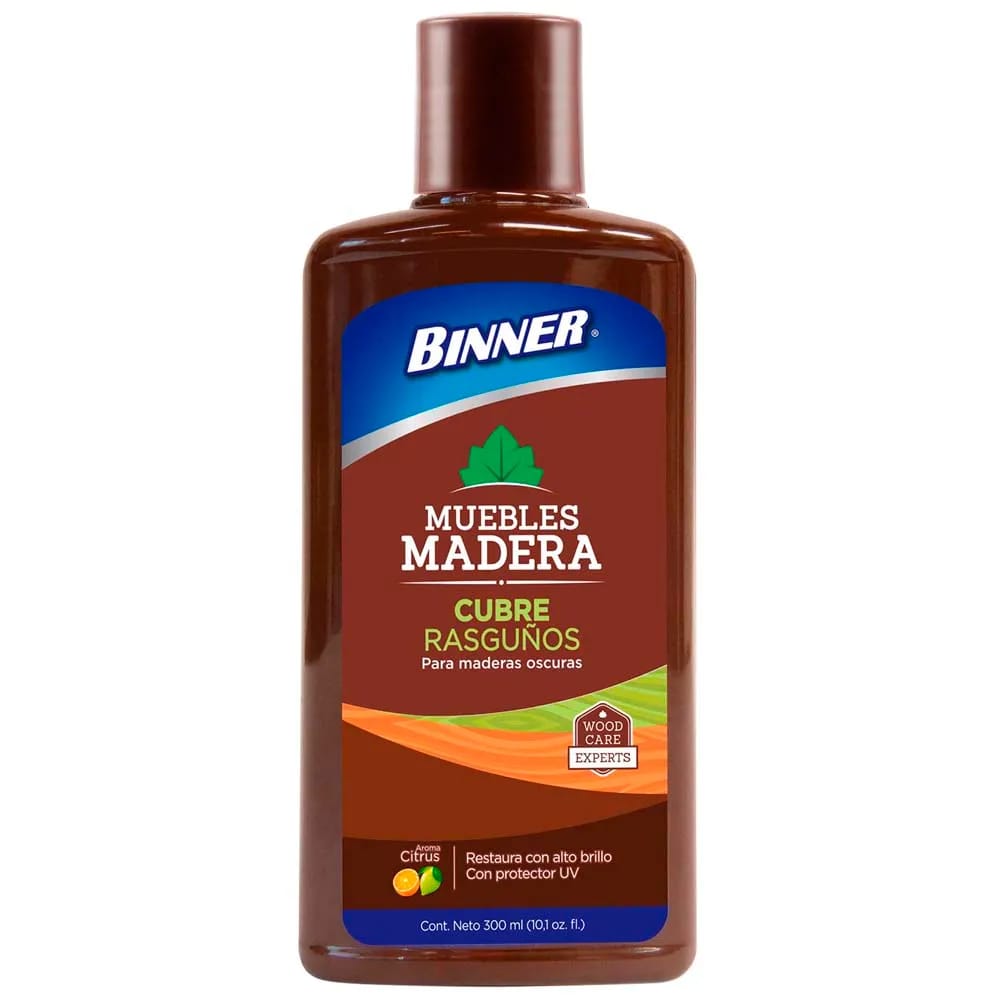 Limpiador BINNER ubre rasguños para Muebles solo madera oscura Botella 300ml