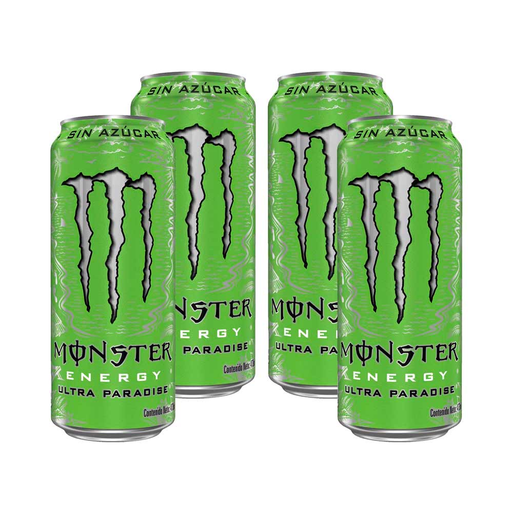 Pack Bebida Energizante MONSTER Paradise Lata 473ml x4un