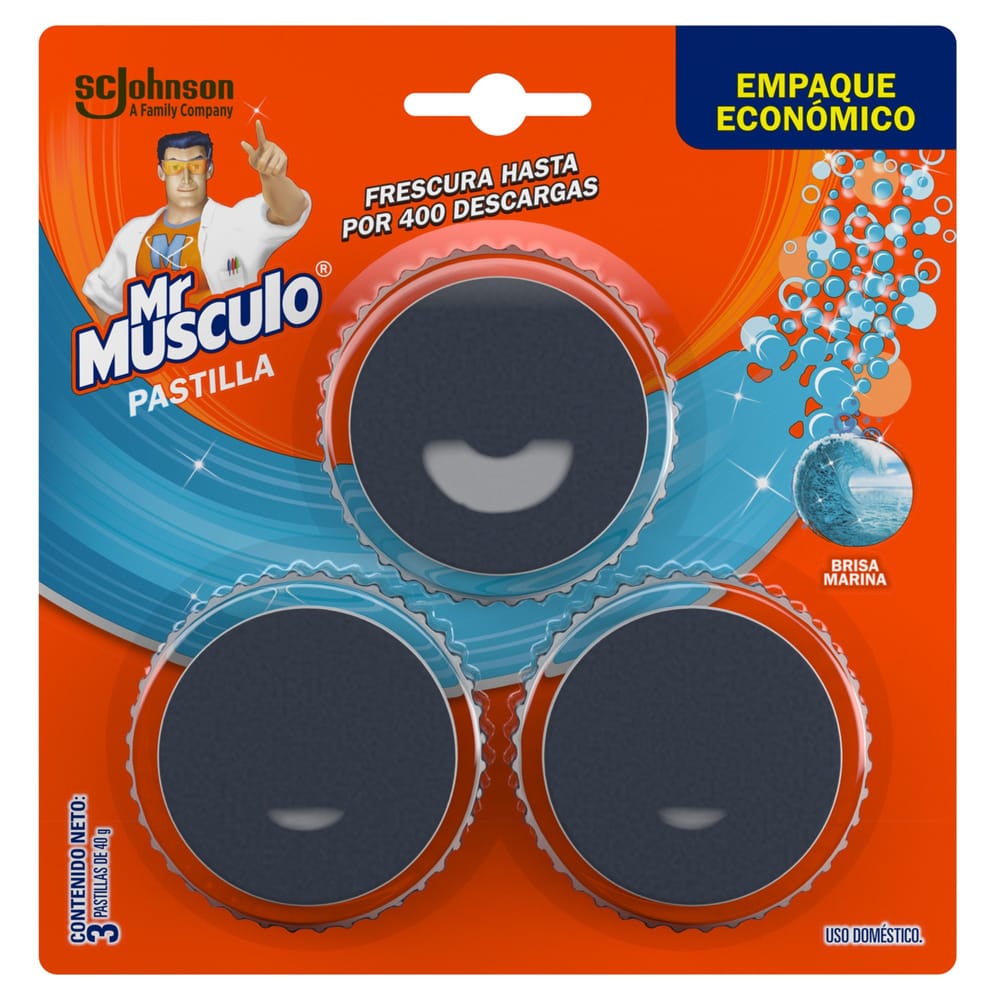 Desinfectante MR.MÚSCULO Tanque Azul Paquete 3un