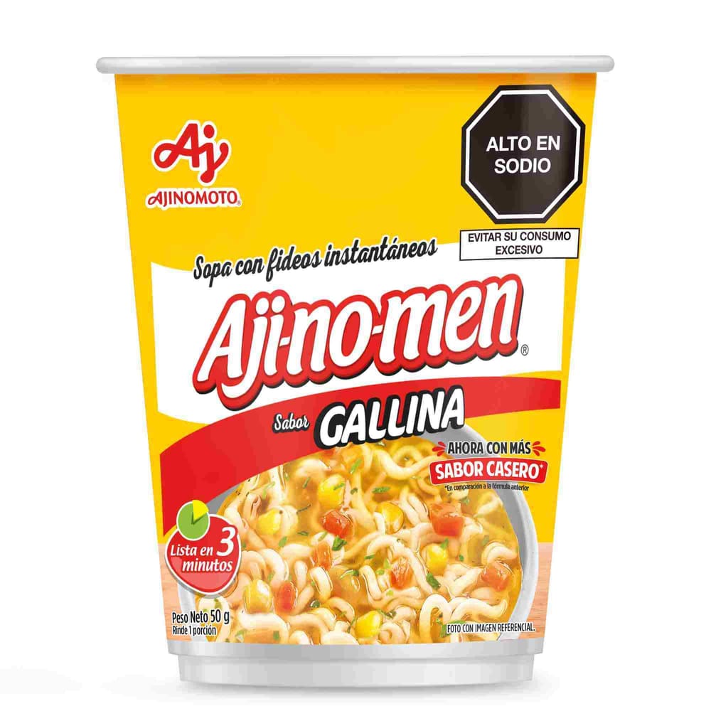 Sopa Instantánea AJINOMEN Sabor a Gallina Vaso 50g